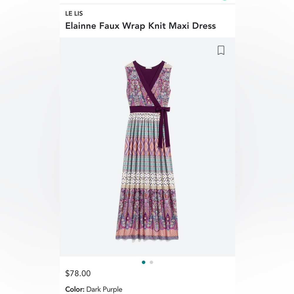 Le Lis Elainne faux wrap maxi dress. NWOT - Picture 5 of 5